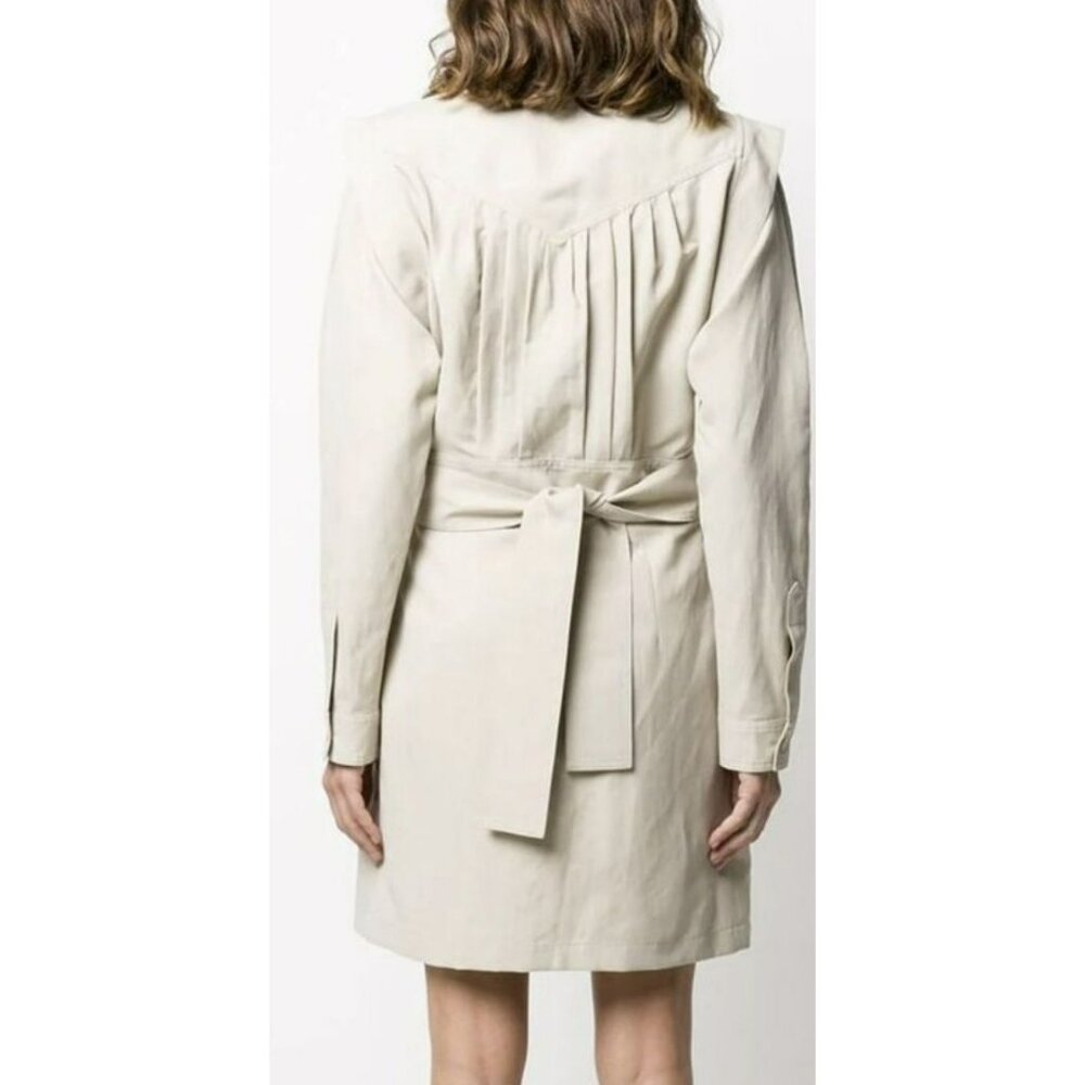 Stella McCartney Cream Long-Sleeve Tie-Neck Dress - Picture 4 of 12